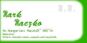 mark maczko business card